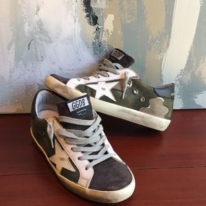golden goose sneakers camouflage
